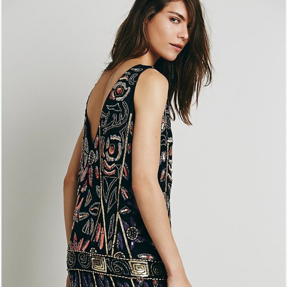Free People Beaded Mini Dress